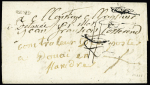 Douai : Lettre de Sens avec au verso cachet rond rouge avec fleur de lys "Déboursé de Douay" (1784), ind 30. RRR