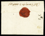 Lettre avec MP "Metz" pour Douay réexpédiée à Melun avec au verso marque manuscrite "Deb Douay du 3 aout 1775) (L16), ind 20. TB
