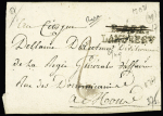 Lettre avec MP "P 57 P Landrecy" (1802 - le P 57 P annulé à la plume et remplacé par une taxe 2). TB