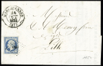 Marchiennes : n°14, leg touché, OBL PC 1864 + CAD T13 "Marchiennes" (1864) sur lettre, ind 17. TB