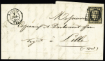 N°3 OBL grille+ T15 Russey (1849) sur lettre pour Lille, id 18. TB