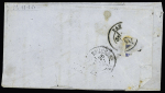 Basses-Pyrénées : n°29 OBL GC 2795 + T24 "Lasseube (64)" (1870) + "BM" dans un ovale sur lettre, ind 15+