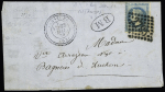 Basses-Pyrénées : n°29 OBL GC 2795 + T24 "Lasseube (64)" (1870) + "BM" dans un ovale sur lettre, ind 15+