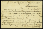 N°50 + 52 + 65 OBL CAD T18 "Pont St Esprit Gard" (1877) sur carte postale précurseur. TB