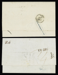 2 lettres de Messine pour Nice (1857) et Béziers (1859) par vapeur postal français direct dont l'une avec griffe rouge "Piroscafi postali francesi". TB