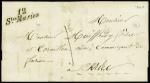 Cursive "12 Stes Maries" (1840), ind 20, rare et TB