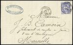N°78 OBL CAD "Philippeville bat a vap" (1876) répété à côté sur lettre de Bône pour Marseille (S497 B), ind 15. TB
