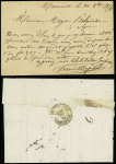 2 plis : n°90 OBL CAD "Marseille bat a vap" (1884) répété à côté (S 572) et n°66 OBL CAD "Marseille bat a vap" (1876) sur CP précurseur. Frappes B