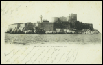 N°103 OBL CAD 2 cercles "bateau a vapeur Marseille-Alger" (1902) répété à côté sur carte postale de Marseille pour Oran (Salles n°568)