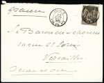 N°97 OBL CAD rond "Ligne T Paq FR n°4" (1895) répété à côté (Salles n°2141) sur lettre pour Versailles. TB
