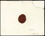 N°97, 5 pièces, OBL CAD octogonal rouge à cercle intérieur "Ligne N Paq. FR n°8" (1890) sur lettre recommandée pour la Grande-Bretagne avec CAD ovale "registered London au recto" (Salles n°1921). RR et TB
