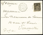 N°90 OBL CAD octogonal à cercle intérieur "La Réunion à Marseille 1° L.U n°2" (1898 - Salles n°2322) sur lettre. TB