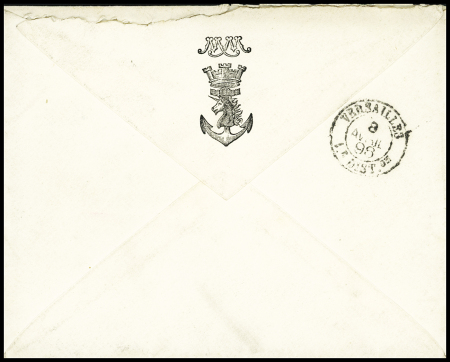 N°90 OBL CAD octogonal à cercle intérieur "La Réunion à Marseille 1° L.U n°2" (1898 - Salles n°2322) sur lettre. TB