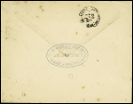 N°97 OBL CAD octogonal bleu à cercle intérieur "Loango à Bordeaux LL n°1" (1892 - Salles n°1212) sur lettre pour Le Havre avec au verso cachet ovale bleu "Chargeurs Réunis - Cie française de navigation à vapeur