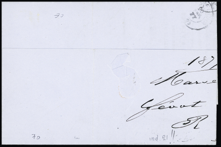 N°69, 30c brun, OBL cachet rond noir "Admon de cambio Barcelona 010" (Salles n°614 - ind 21) sur lettre pour Barcelone (1877). TB