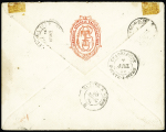N°92 OBL CAD octogone sur la pointe (Col FR Paq FR D n°2 - 1884 - Salles n°1514 - ind 16) sur lettre avec au verso transit Pointe à Pitre. TB