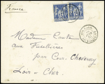 N°90, 2 pièces, OBL CAD rond "Corr D Arm Lig N Paq FR n°3" (1883) (Salles n°1946), sur lettre, ind 18. TB