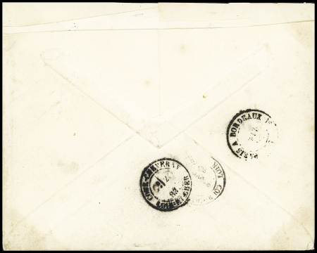 N°90, 2 pièces, OBL CAD rond "Corr D Arm Lig N Paq FR n°3" (1883) (Salles n°1946), sur lettre, ind 18. TB