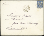 N°90, OBL CAD "Corr D Arm Lig N Paq FR n°8" (1883 - Salles n°1949) répété à côté sur lettre. TB