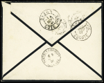 N°75 (LD) + n°89 OBL CAD rond "Corr D Arm Lig N P FR n°2" (1891) sur env de deuil avec correspondance (Salles n°1946 - ind 18). TB