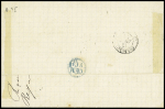 N°72 OBL CAD octogonal d'agence consulaire "La Guayra *" (1879) répété à côté sur lettre pour Bordeaux par le paquebot Olinde Rodrigues (Salles n°1374), ind 23. TB