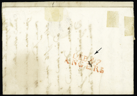 MP rouge "Deb 47 Angers" (1819 - 31 x 9mm), ind 16. TB