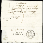 Jolie MP noire "Deb 47 Angers" (1822 - 31 x 9mm - ind 18). TB