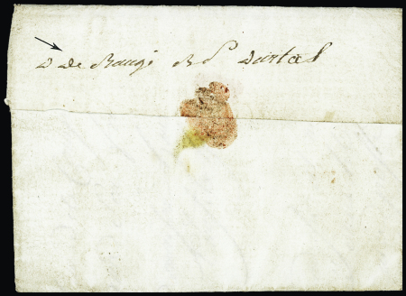 Marque manuscrite de déboursé "D de Baugé B pour Durtal (1795), ind 19. TB