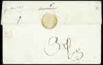 Lettre de Nantes (1803) pour Yvre (Sarthe) avec au verso déboursé partiellement manuscrit "D de 47 Chateauneuf". Rare, ind 19