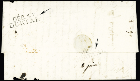 MP noire "Deb 47 Durtal" (1821 - 30 x 9mm), ind 21, très jolie frappe