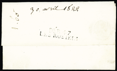 MP noire "Deb 47 Les Rosiers" (1822 - 39 x 9mm), ind 21. TB