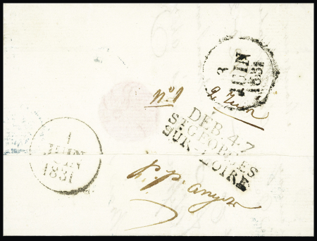 MP noire "Deb 47 St Georges sur Loire" (1831 - 32 x 13mm - ind 20). TB