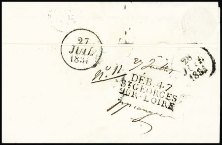 MP noire "Deb 47 St Georges sur Loire" (1831 - 32 x 13mm - ind 20). TB