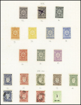 1868-1914, Old-time album pages with 38 singles, noted