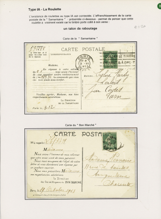 4 plis : CP pour la Suisse taxée. Rare pneumatique de Marseille AFF n°159 + 140 en paire OBL Marseille-Bourse (1923) et 2 CP de la Samaritaine et du Bon Marché AFF timbre de roulette n°159. Bel ensemble