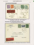 2 plis AFF n°159 pour taxe de poste restante, l'une payée à l'arrivée, l'autre au départ et 2 plis aériens dont entier CP 15c Pasteur expo 1925 vers la Tchecoslovaquie. TB