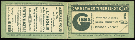 Carnet n°159C1 (GIBBS - S26). TB. Cote 380€