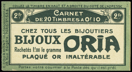 Carnet n°159C1 (Bijoux Oria - SSB). TB. Cote 380€