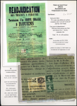 Affiche pour adjudication de travaux à Rouens (Aveyron) avec paire du n°159 + 2 timbres fiscaux à 30c annulés typographiquement - pièce exceptionnelle et unique à ce jour. TB