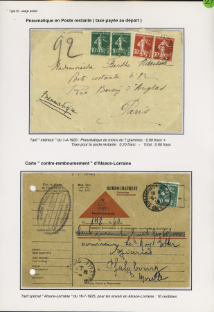12 plis divers AFF n°159 dont n°159 OBL Suisse "Lausanne - gare exp. Lettres" (1924) sur entier carte postale réponse 20c Semeuse brun, n°159 + 140 OBL Chalons sur Marne au tarif levée exceptionnelle. Lot varié. TB
