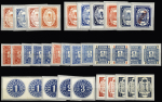 1871-1916, Mint/unused selection of 50 singles, 2 strips