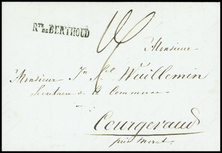 7. März 1842 - Faltbrief von Worblaufen nach Corugevaud