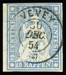 5Rp. braun, weissrandig, mit Raute sauber entwertet,