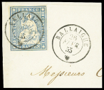 10Rp. blau, sehr gut gerandet Bogeneckestück, entwertet