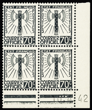 N°1-15 1943 Francisque, série complète en bloc de