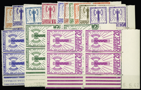 N°1-15 1943 Francisque, série complète en bloc de