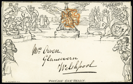 1840 (July 9) 1d Mulready lettersheet, forme 1, stereo