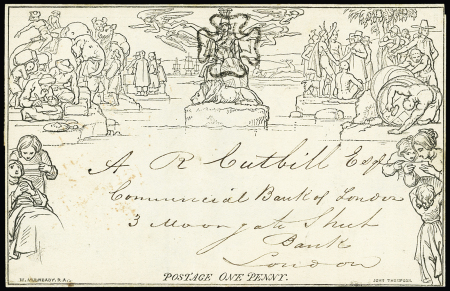 1841 (July 20) 1d Mulready lettersheet, forme 4, stereo