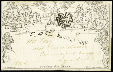 1840 (Oct. 2) 1d Mulready lettersheet, stereo A220