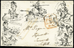 1840 Spooner caricature N°12 "hunting scenes" envelope,